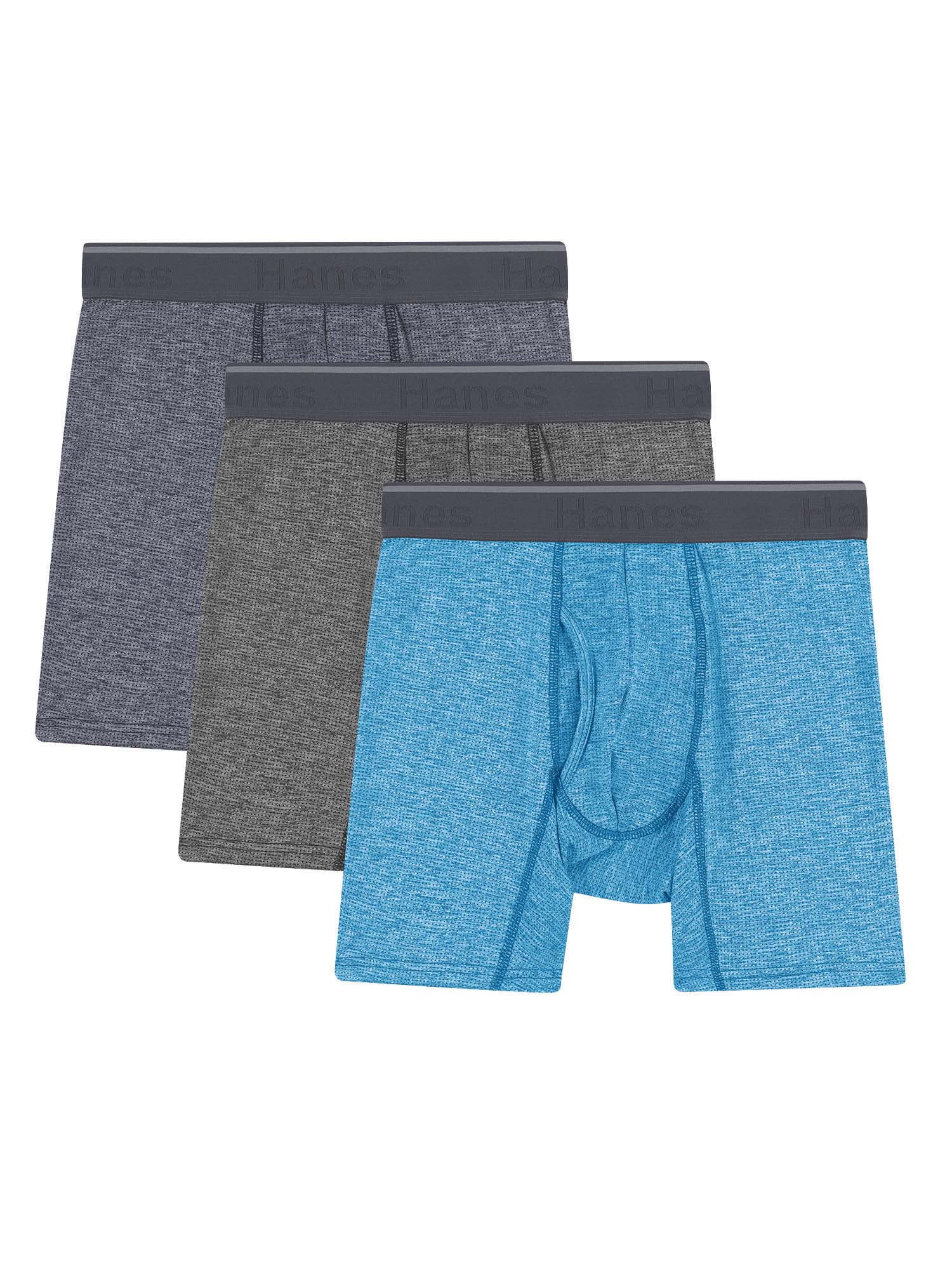 Hanes Men's Comfort Flex Fit Breathable Stretch Mesh Boxer Brief, 3 Pack,  Size S-3XL 