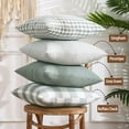 thumbnail image 2 of Farmhouse Sage Green Plaid Pillow Covers 18x18 Set of 4 Spring Neutral Throw Pillows Light Green Checkered Decorative Pillow Cover for Indoor Couch Bed or Outdoor Porch Patio, Grey Green, 2 of 6