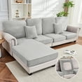 thumbnail image 2 of Sanmadrola Couch Covers Velvet Sofa Cushion Cover Stretch Machine Washable Universal Slipcover Furniture Protector for Couches Sectional Sofas, Light Gray, 2 of 9
