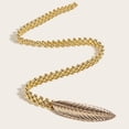 thumbnail image 4 of Cinturón fino de cadena de metal para mujer, cinturón de novia, moda con hojas finas Oro, 4 of 8