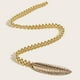 thumbnail image 4 of Cinturón fino de cadena de metal para mujer, cinturón de novia, moda con hojas finas Oro, 4 of 8