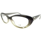 Angle View: Womens Eyeglasses 3566 W9R/16 Plastic Oval Grey Silver Frames