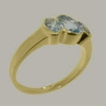 thumbnail image 3 of LBG British Made 18k Yellow Gold Natural Aquamarine Womens Engagement Ring - 33 size options - Size 6, 3 of 6