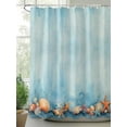 thumbnail image 2 of Fsddascl Coastal Starfish Shower Curtain Set - 36" x 78" Washable Bathtub Curtain with 12 Hooks, Retro Blue Ocean Shell Watercolor Waterproof Fabric Stall Shower Curtains for Bathroom/Bathtub Décor, 2 of 6