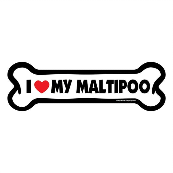 I Love My Maltipoo Large Bone Magnet