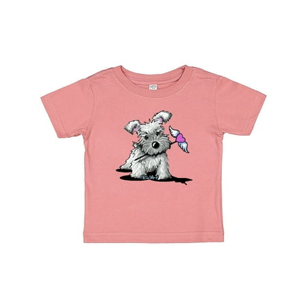 

Inktastic Schnauzer With Heart Gift Baby Boy or Baby Girl T-Shirt