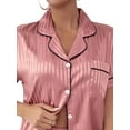 thumbnail image 3 of Gvmfive Women Satin Silk Pajamas Set Two Piece Sleepwear Short Sleeve Tops and Shorts Loungewear Set, 3 of 4