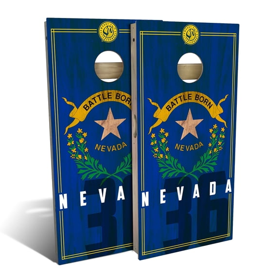 Skip's Garage | Nevada State Flag 2.0 Cornhole Board Set | Includes Boards & Bags | Choose Your Size & Accessories