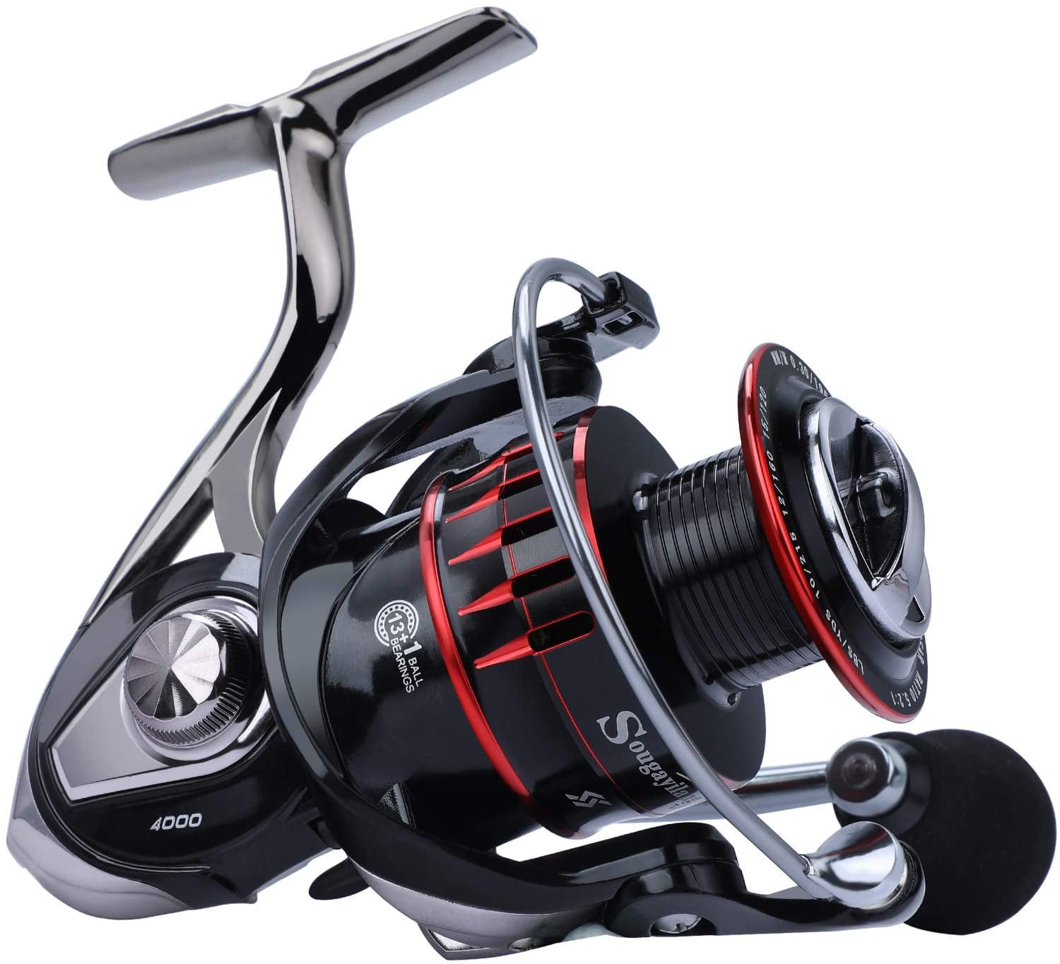 Super Polymer Grips for Freshwater or Saltwater Spinning Reel Sougayilang Spinning Fishing Reel 6.0:1 Gear Ratio Graphite Frame 12+1 BB Colorful Fishing Reels with 25 lbs Carbon Drag