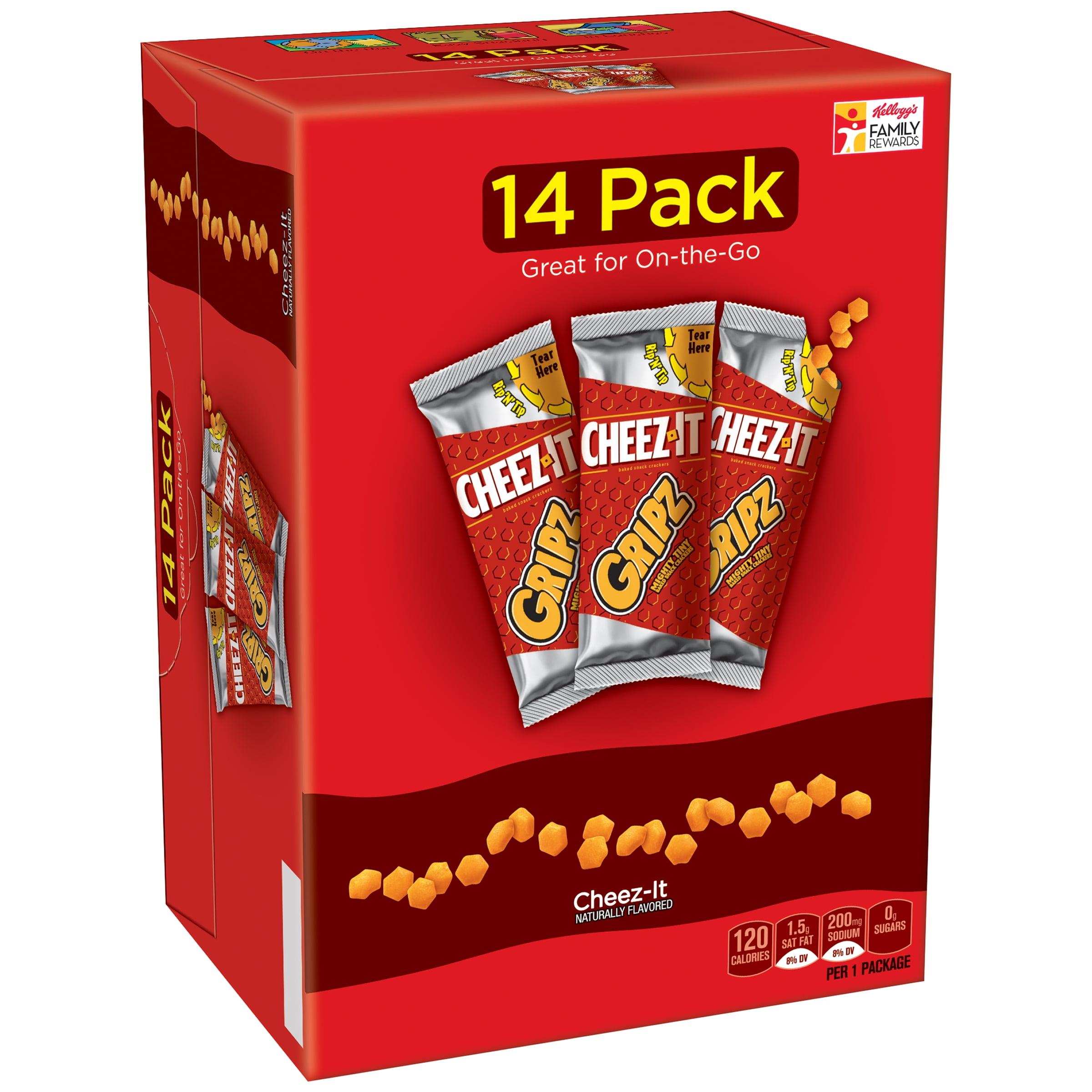 Cheez It Gripz Snack Crackers 0 9 Oz 14 Count Walmart Com