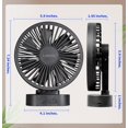 thumbnail image 4 of Ventilador de escritorio LEIORIO pequeño recargable de 3 velocidades con temporizador 3600 mAh, 4 of 7