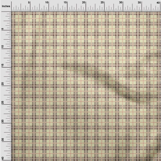 oneOone Polyester Lycra Fabric Tartan Check Print Sewing Fabric BTY 56 Inch Wide
