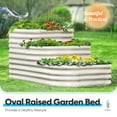 thumbnail image 2 of Huisuilinss 3 Tiered Raised Garden Bed Kit,Galvanized Raised Garden Bed Kit,Oval Planting Box,Galvanized Planter Garden Boxes Outdoor For Vegetable Flower Herbs,3-in-1 Assembly Modular, 2 of 7