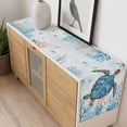 thumbnail image 4 of Turtle Table Runner - 70 Inch Long, Kitchen Dining Table Runner Dresser Scarves, Blue Coastal Starfish Ocean Coral Nautical Farmhouse Decor for Coffee Tables Wedding Party Banquet, 4 of 8