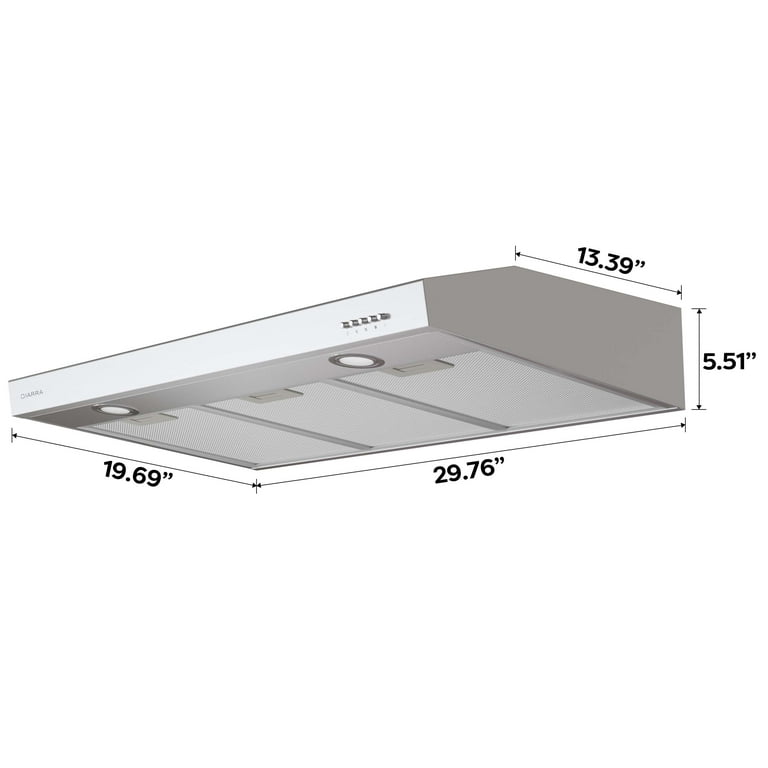 CIARRA 30 in Convertible Range Hood Under Cabinet Stainless Steel with 3  Speed Exhaust Fan CAS918A75 - AliExpress