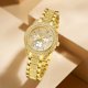 thumbnail image 4 of Reloj de cuarzo para mujer, anillo dorado de lujo para mujer, collar, pendiente, reloj de pulsera de moda con diamantes de imitación, relojes informales para mujer, conjunto de joyería ﻿, 4 of 5