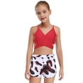 thumbnail image 3 of YiZYiF Kids Girls 3 Piece Athletic Tankini Swimsuit Bikini Bra Top with Briefs and Shorts Swim Set Red 14Y, 3 of 7
