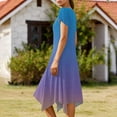 thumbnail image 5 of gakvbuo Summer T-Shirt Dress for Womens Casual Short Sleeve A-Line Dress Solid Round Neck Homecoming Dresses, 5 of 6