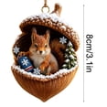 thumbnail image 4 of Rustic Woodland Christmas Ornament, 3.15 Inch Resin Acorn Shell Animal Ornament, Hanging Decor for Tree Mantel Wreath Thanksgiving Centerpiece, Squirrel with Winter Sock, 4 of 7