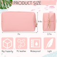 thumbnail image 2 of Bolsa de maquillaje Jexine Preppy de piel con cierre, resistente al agua, 6 unidades, 2 of 7