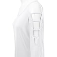 thumbnail image 4 of Made by Johnny Women's 3/4 Sleeve Hollowed Out Shoulder Top S WHITE, 4 of 6