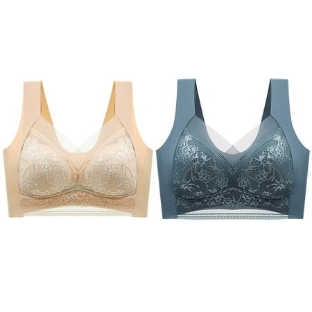 Leakproof Ladies Underwear Women Sexy Full Lace Flower Seamless Backless Underwear Tank Waist Coat Bra Wrapped Bust 2 Pack Sexy Underwear for Women(Size:L)