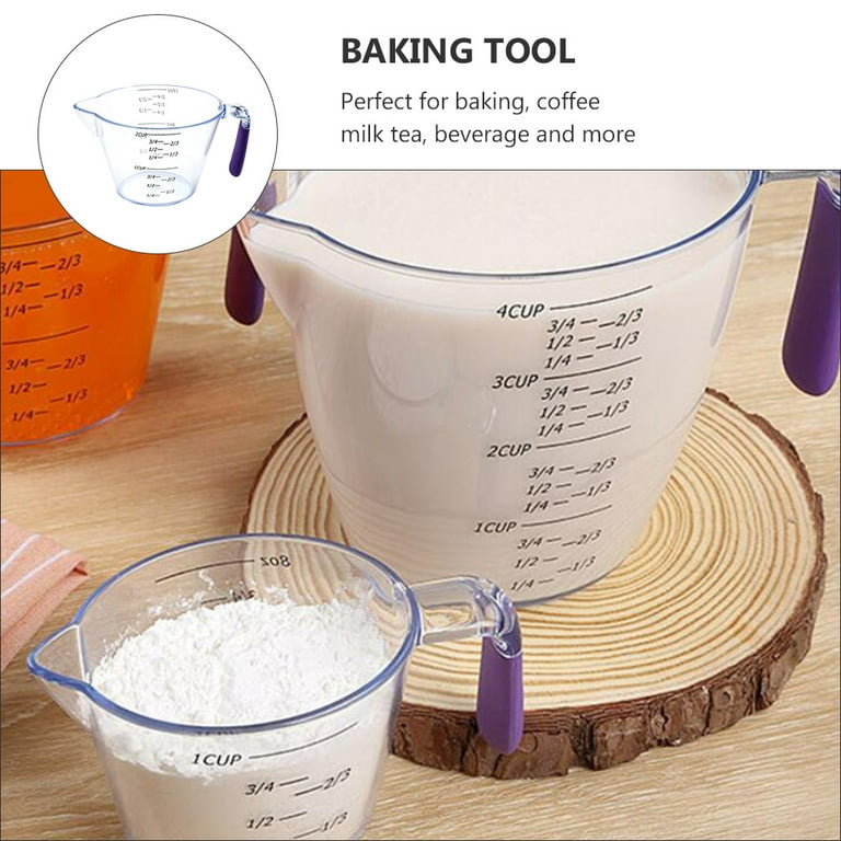 3 pcs 1 Set Practical Measuring Cups Convenient Kitchen Utensils (Purple) 
