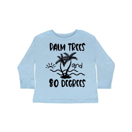 

Inktastic Spring Break Palm Trees and 80 Degrees Gift Toddler Boy or Toddler Girl Long Sleeve T-Shirt