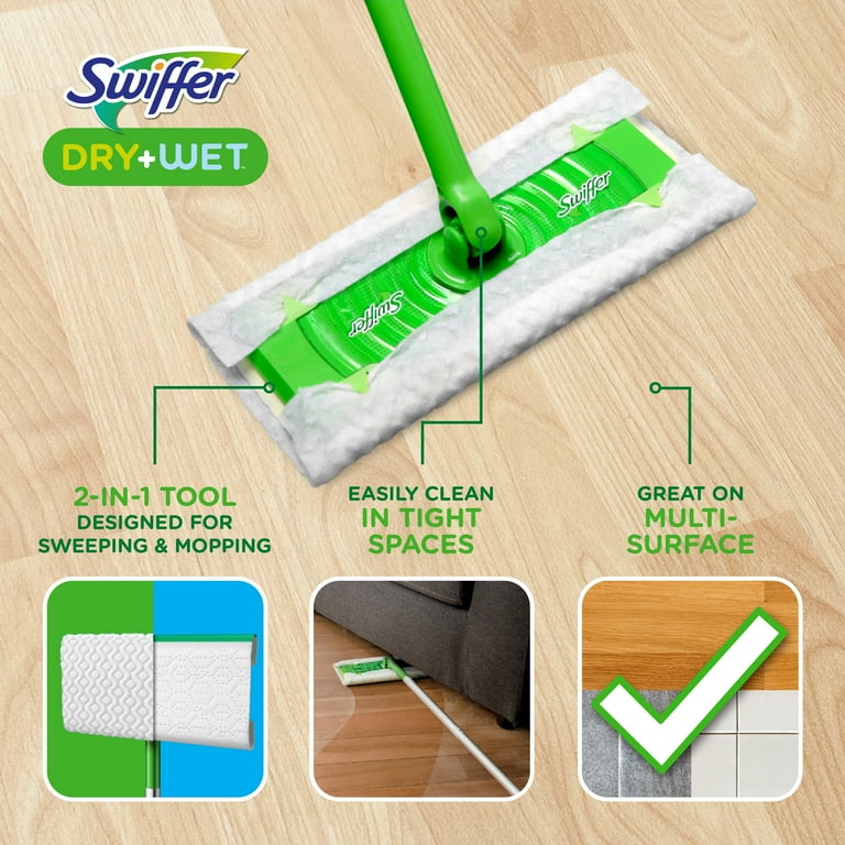 Swiffer Sweeper Dry Wet Multi Sweeping Kit 1 Sweeper 7 Dry Cloths 3 Wet Cloths