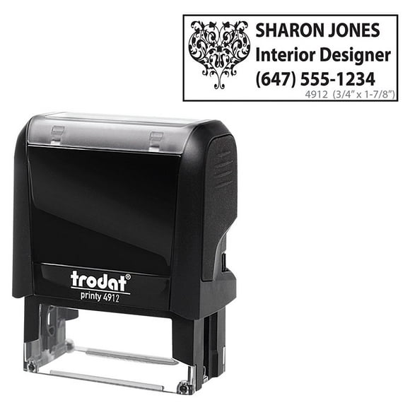 Trodat 97454 Printy Self-Inking Custom Stamp with Online Voucher 4912 (4 lines 3/4 x 1-7/8) - 1 Each