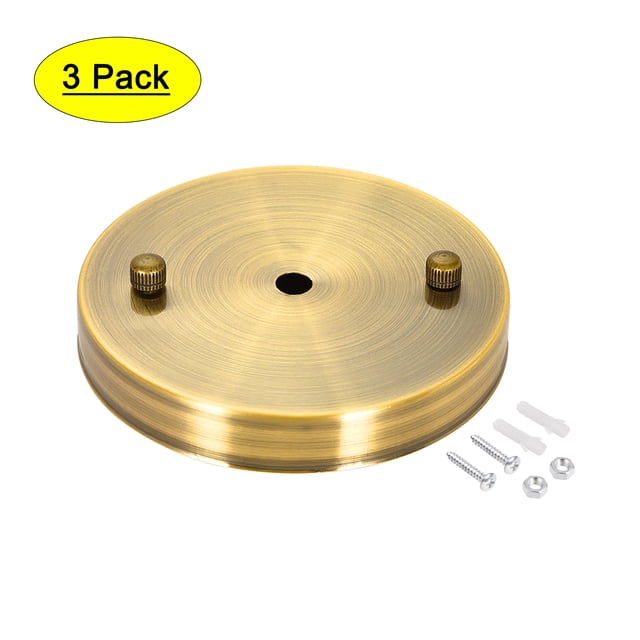 Kit de dosel de luz Uxcell de 120mm 4.7 pulgadas Placa de colgar de techo Bronce dorado 3 Pack
