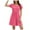 Hot Pink, variant on vigerkar Women's Eyelet Drawstring Waist Mini Dress Short Sleeves Round Neck Tie Waist Tunic Dresses Light Blue, XXL