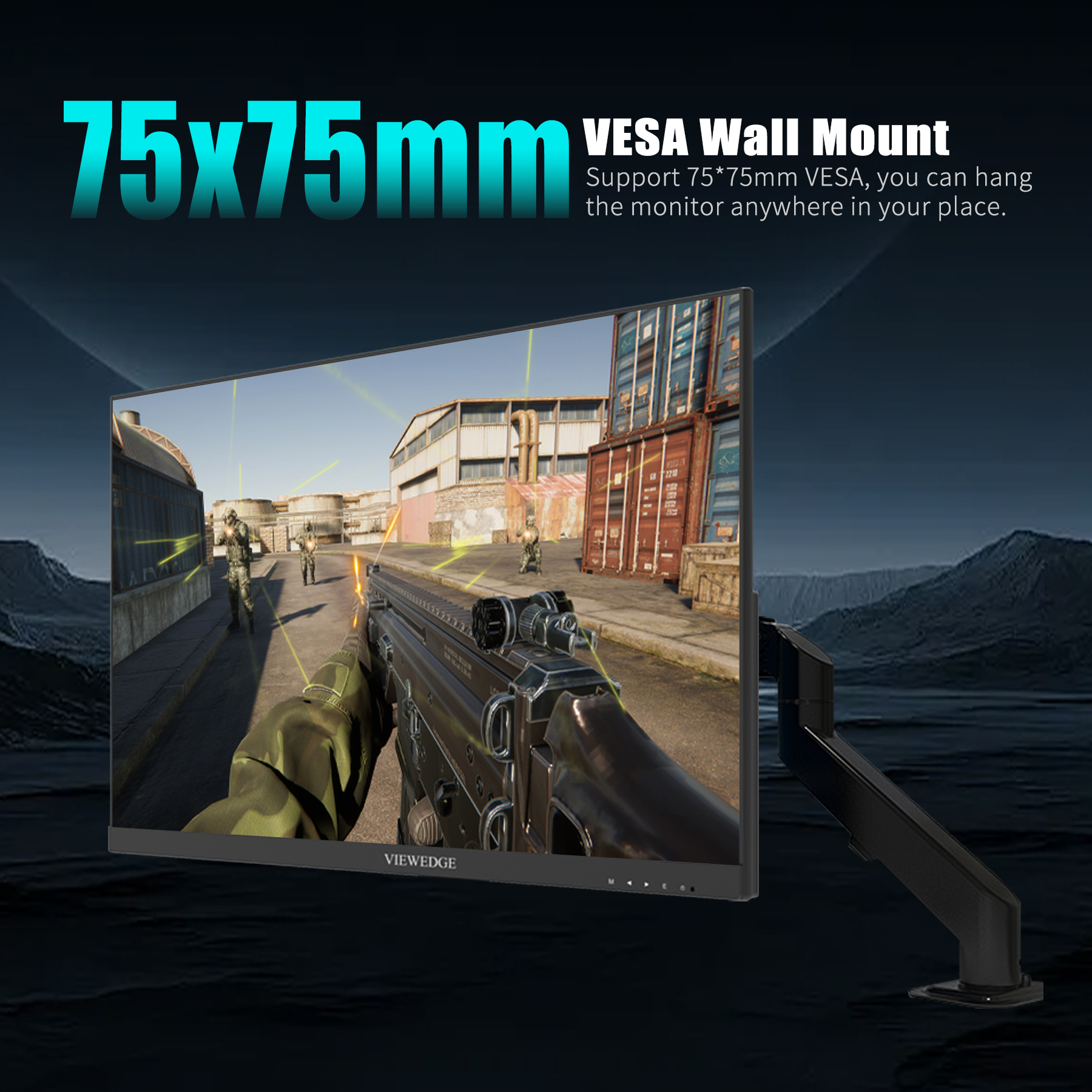 Viewedge 24 Inch Gaming Monitor with 165hz/144hz, IPS 1 ms, FHD 1080p and HDR 10 | PC Computer Monitor with 105% sRGB, Bluelight Filter, 2 HDMI & 1 DP Port, Support Freesync and VESA