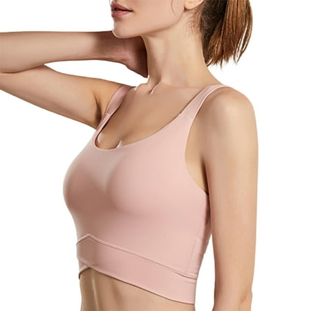 

All-Wrapped Sport Vest Breathable Mesh Shockproof Padded Athletic Gym Running Seamless Fitness Yoga Vest Sport Bra Tops L Army Green