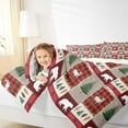 thumbnail image 4 of jejeloiu Wild Bear Queen Comforter Set,Jungle Wildlife Animals Bedding Sets,Red Patchwork Plaid Bedding Comforter Set For Girls Kids,Ultra Soft Home Decor Reversible,3-Piece, 4 of 8