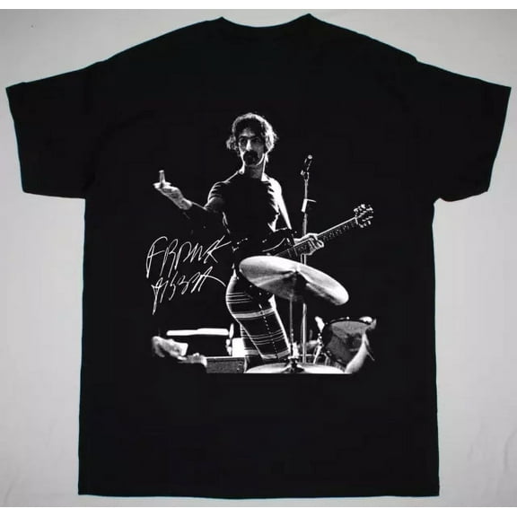 NEW Retro Frank Zappa Signature Short Sleeve Cotton Black All Size Shirt