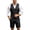 Black, variant on Mens Suit Sets Casual Formal Vest And Shorts Two Piece Blazer Set Wedding Party Business Wear Black S