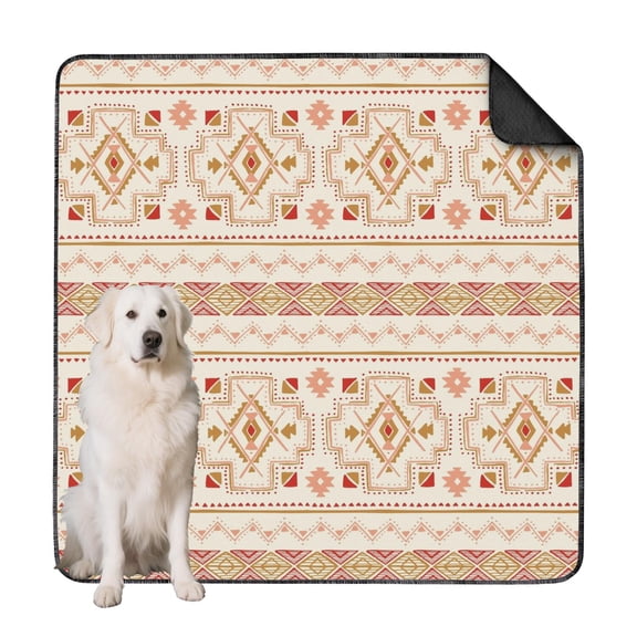 Large 72x72 Reusable Dog Pee Pad with Boho Art, Non-Skid Washable Training Mat, Gift This Durable Pad for Long-Term Use in Homes with Pets