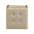 thumbnail image 6 of Weston Home Oddie Gold Finish Button Tufted Velvet Counter Height Stools, Set of 2, Beige, 6 of 11
