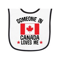 Inktastic Someone in Canada Loves Me Baby Terry Cloth Bib