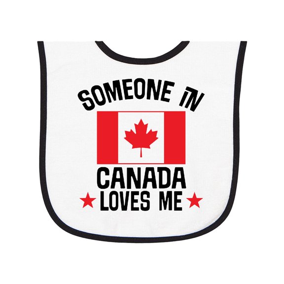 Inktastic Someone in Canada Loves Me Baby Terry Cloth Bib