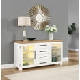 thumbnail image 2 of Steve Silver Co. Adjustable Shelf Farmhouse with 4 Drawers and LED, Wood Metal White, 4 Shelves, 2 of 8