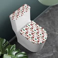 thumbnail image 2 of HELLHERO Round Toilet Lid Dust Cover 2 Pack Polyester Easy to Clean for Family, Christmas Reindeer Apple Pattern, 2 of 5