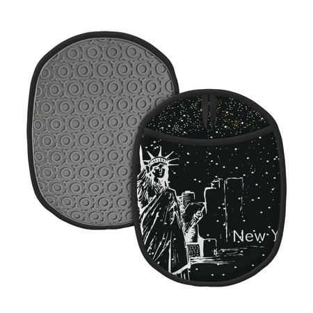 

Qekee New York City1 Pattern Silicone Pot Holders Oven Mitts Heat Resistant Hot Pads Non Slip Pot Holder Towel Cloth Interior Lining