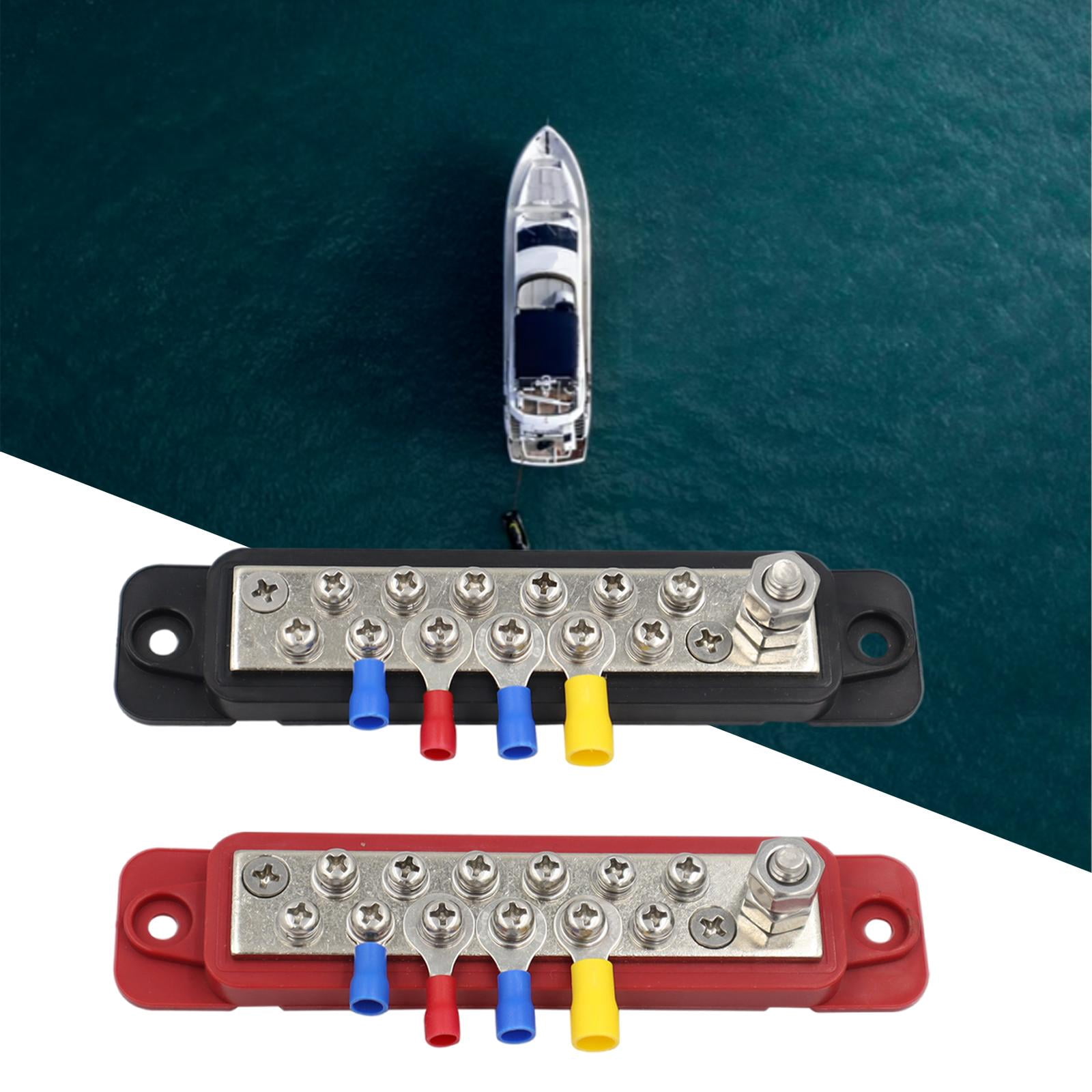 funtasica 1 Pair 12 Terminal Ground Distribution Block Kit / /48V DC Buss Bar with Terminal