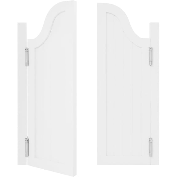 Dual Partition Door,Interior Solid Wood Swing Door, Room Divider,Louvered Cafe Door,Porch Entrance Swinging Door,180° Rotation Angle for Balconies, Kitchen, Shop Entrance (White, 27.55 * 35.43in)