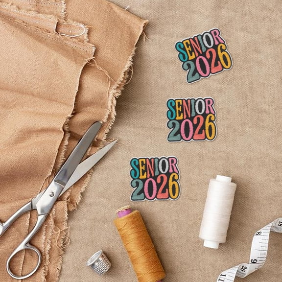 DEEPCRAFF 8Pcs Class of 2026 Graduation Iron on Patches Embroidered Fabric Applique for Clothes Hats Backpacks