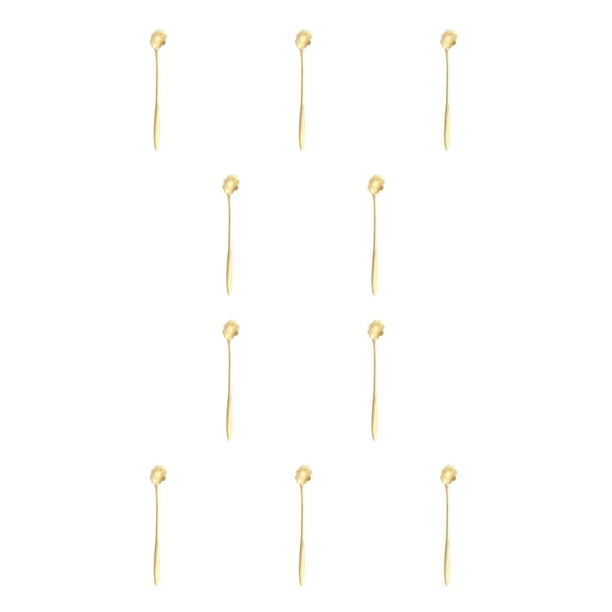 Cateissary Cuchara de postre de té de acero inoxidable para el hogar, cucharilla portátil para café, jugo, condimento, helado, utensilio de tipo 10 10piezas