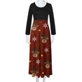 thumbnail image 4 of Robe de Noël Grande Taille pour Femmes Imprimé de Noël Manches Longues Col Rond Longueur Cheville, 4 of 6
