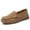 Brown, variant on Big Size Women's Casual Loafers Slip On Leather Shoes Lightweight Casual Walking Shoes Female Moccasins Classic Penny Loafer Flats Boat Shoes